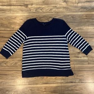 Gap navy blue & white stripe top